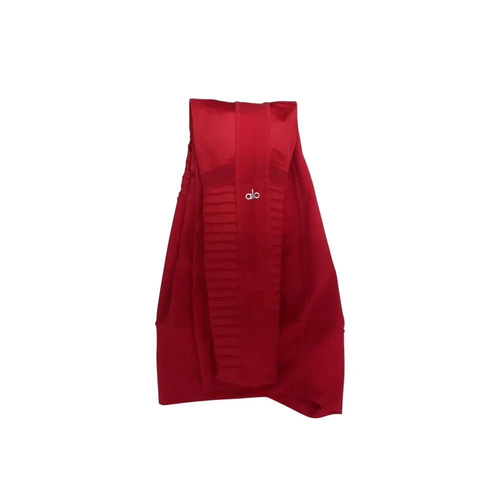 Alo Yoga High Waist Moto Legging Red Airbrush Mesh Quilted W5494R‎ Womens Small